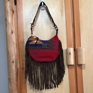 STS Ranch Wear Horse Blanket and Suede Hobo Handbag